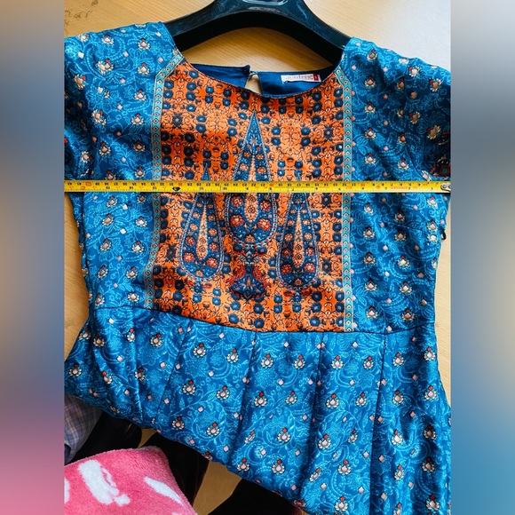 Juniper long Anarkali teal in colour size -small - Picture 5 of 6